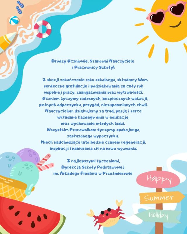 Życzenia wakacyjne