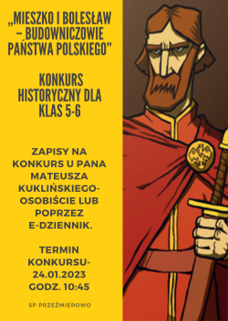 Plakat promujący konkurs historyczny.