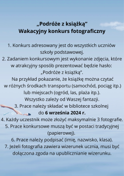 Plakat zawierający regulamin