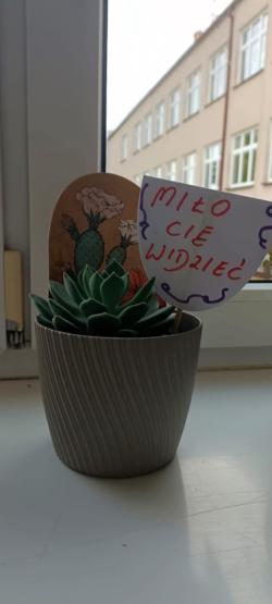 Kwiatek z miłym słowem.